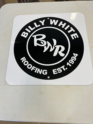 Black and white logo for for Billy White Roofing
